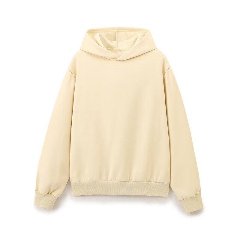 Fashion Style 2024 Fall and Winter New Women's Multi-Color Selection Minimalist All-Matching Hooded Loose Long Sleeve Sweatershirt 3199633