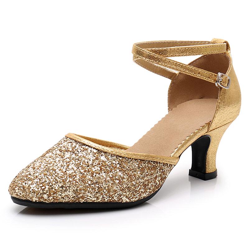 Dámská profesionální měkká pryžová podrážka Venkovní uzavřená špička Boty pro moderní společenský tanec Tango