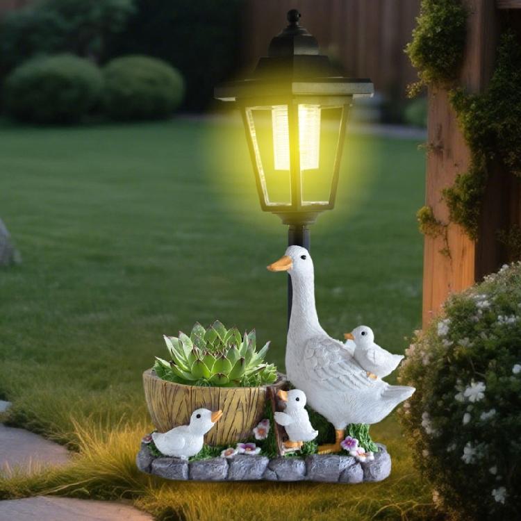 Fine Solar Brightened Bird Carving For Lawn Pool Border Design Produced Of Hard Impermeable Resin
