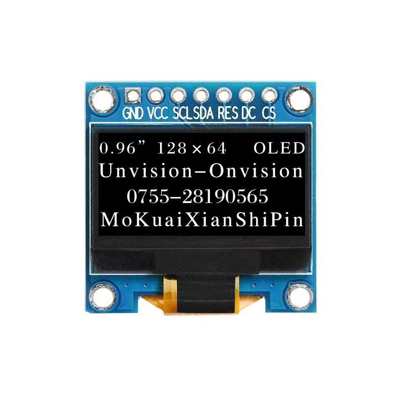 0.96 Inch OLED Display Module, 12864 Monochrome Screen SSD1315, 4Pin IIC 7Pin SPI Interface