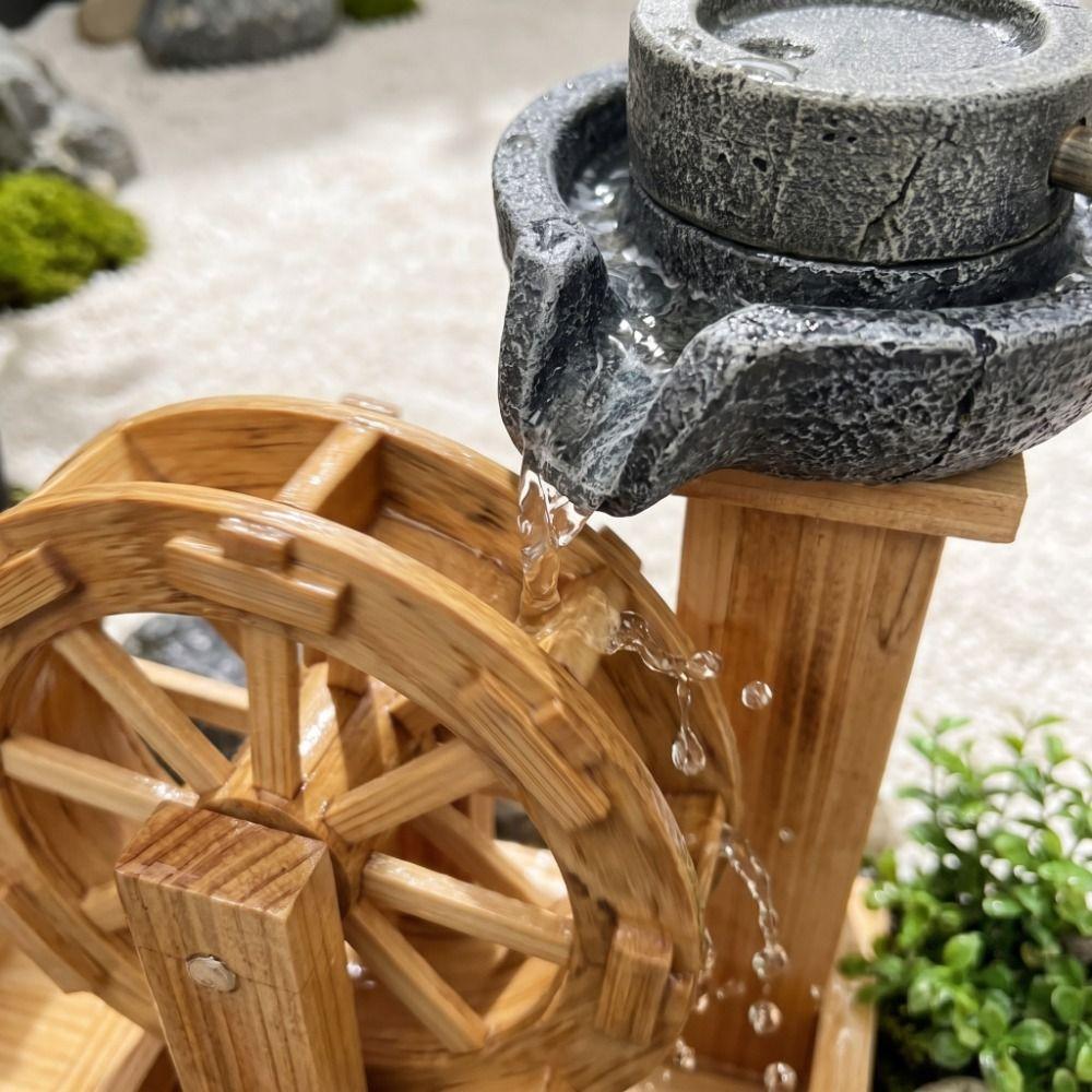 Resin Fish Tank Mini Water Mill Circulating Waterfall Waterfall Fountain Decor  Garden Decor