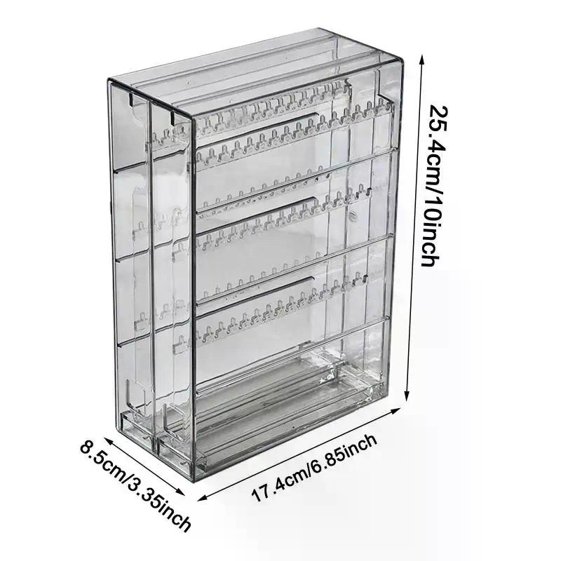 Transparent Plastic Jewelry Storage Rack Necklace Bracelet Box Dust-proof Earrings Stud Jewelry Rack Earring Storage Box