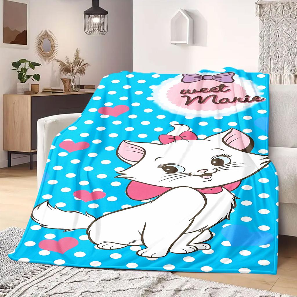 kitten Print Flannel Blanket for Sofas Beds Bedrooms Chairs Travel Picnics Cartoon Home Decor New