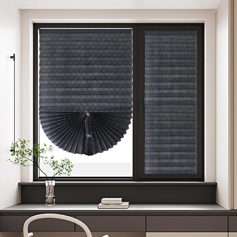 1PC Self-Adhesive Blinds Simple Polyester Curtain Window Paper Blinds Leaf Pleated Curtain Non-Woven 60/90x180cm