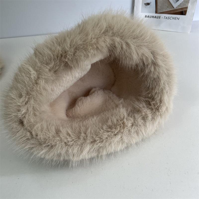 

New leopard print warm plush basin hat autumn and winter bucket hat thickened head hat warm ear protection Mongolian hat M（56-58cm） світло-зелений колір