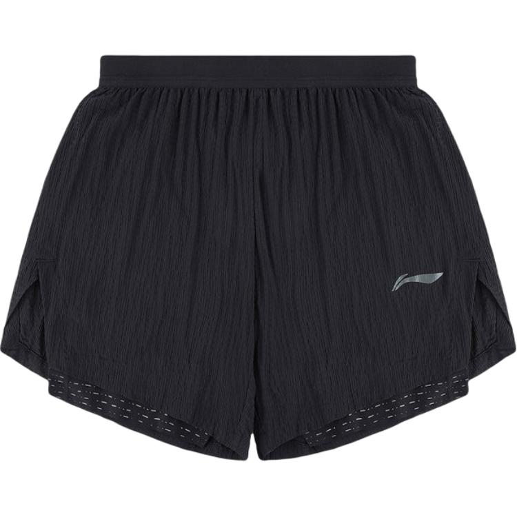 Li-Ning Black Sweat-Absorbing Elastic Comfortable Lightweight Shorts Men shorts AKSU337-1 S