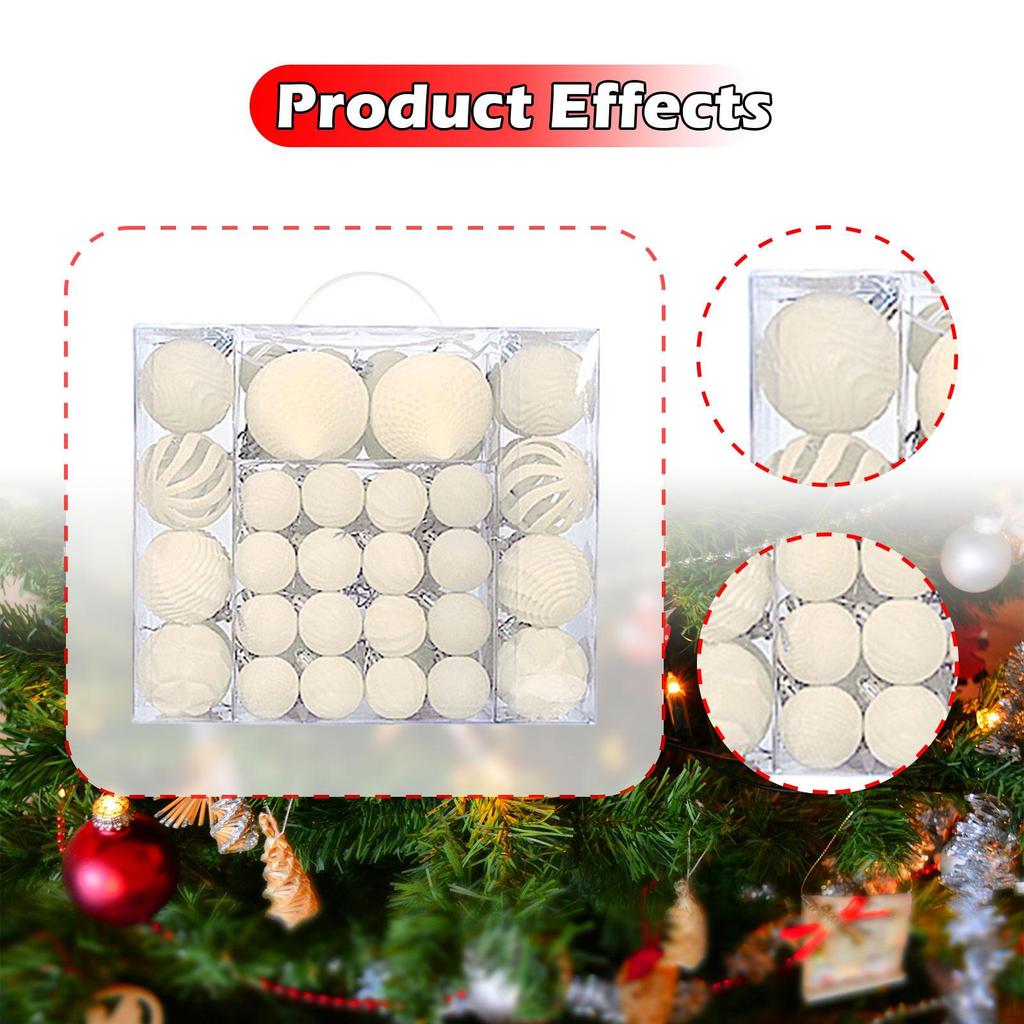 48 Pieces Christmas Ball Ornaments Shatterproof Thoughtful Gift Hanging Balls