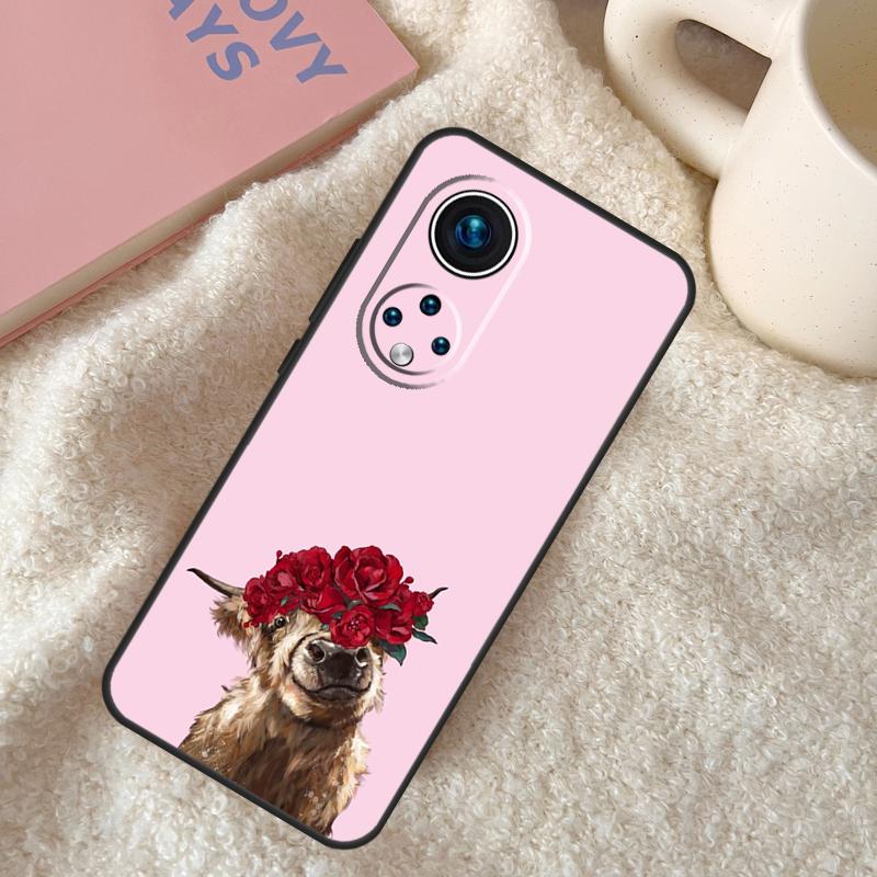 Cute Highland Cow Funda For Huawei P20 P30 P40 P60 Pro P Smart Nova 9 5T Honor Magic5 Lite X8 X9 a 50 70 Case