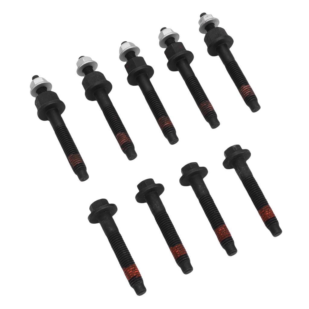 9PCS Exhaust Manifold Bolt Kit 6505316AA Carbon Steel Exhaust Manifold Bolt Stud Nut Hardware Set Replacement for 300