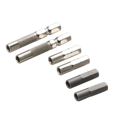 6PCS Hex Driver Adapter Converts 6.35mm To 4mm for Efficient Tool Compatibility Multiple Use for Bit Drills