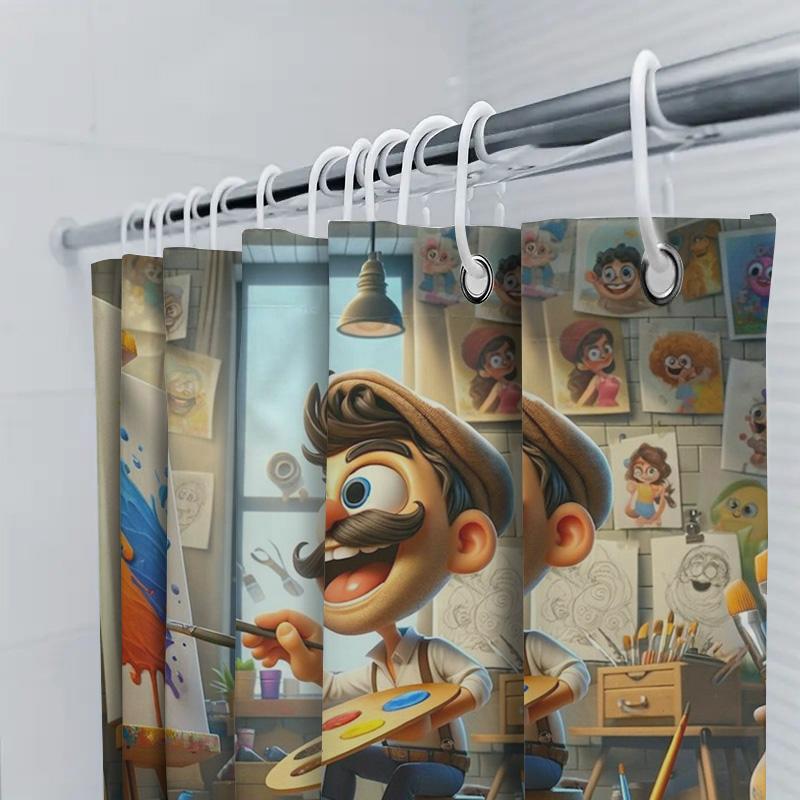 Artistic Painter Shower Curtain | Colorful and Creative Bathroom Decor
