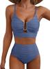 1Set Solid-color sexy gathered bikini swimsuit for women for beach wear