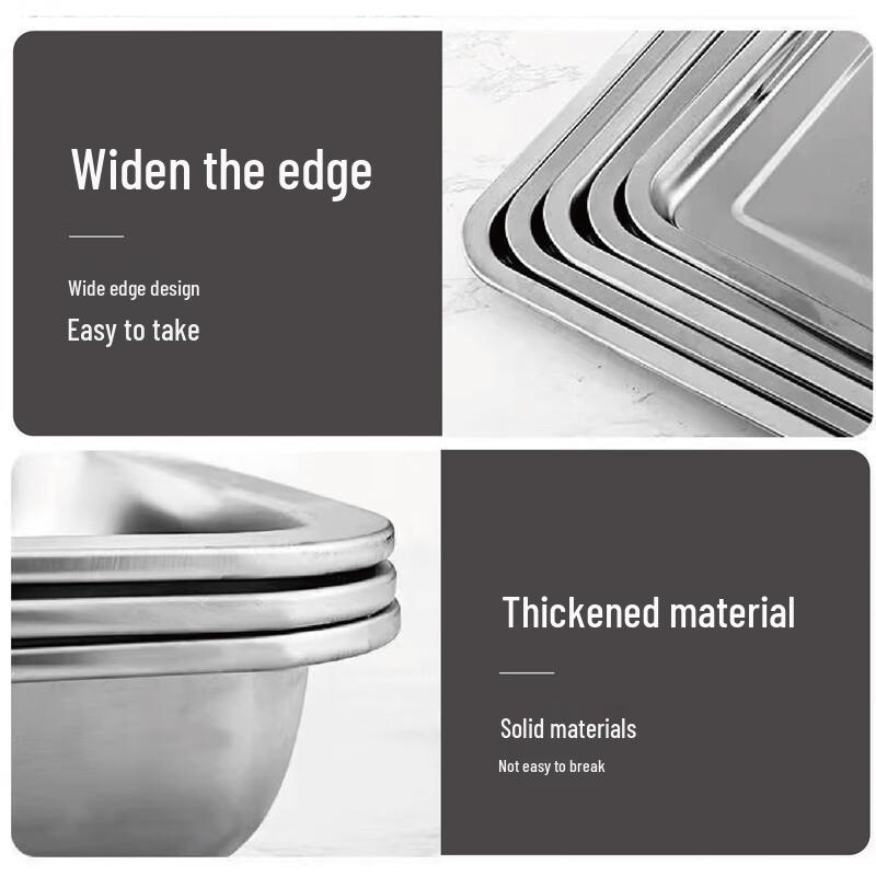 Verdickte rechteckige Lebensmittelwanne aus 304 Edelstahl