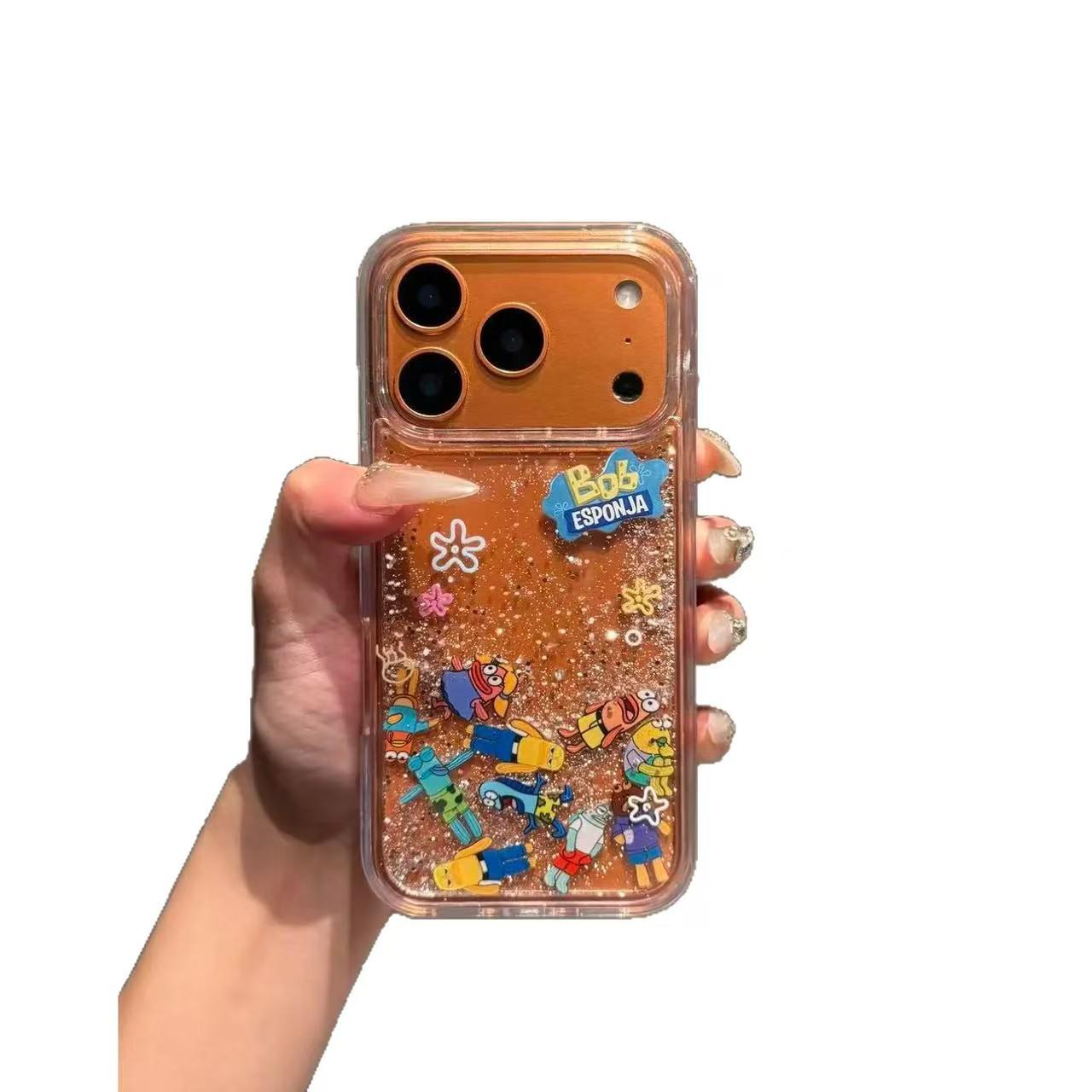 

Applicable iPhone 17 Pro Max/16 Pro Max Quicksand Glitter & 15 Pro Max/14 Pro Max Bikini Bottom Transparent Case 15 Plus