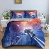 3D Printed Astronaut Duvet Cover Set Spaceman Pattern Bedding Set For Boys Girls Teens Polyester Comforter Cover King Queen Size