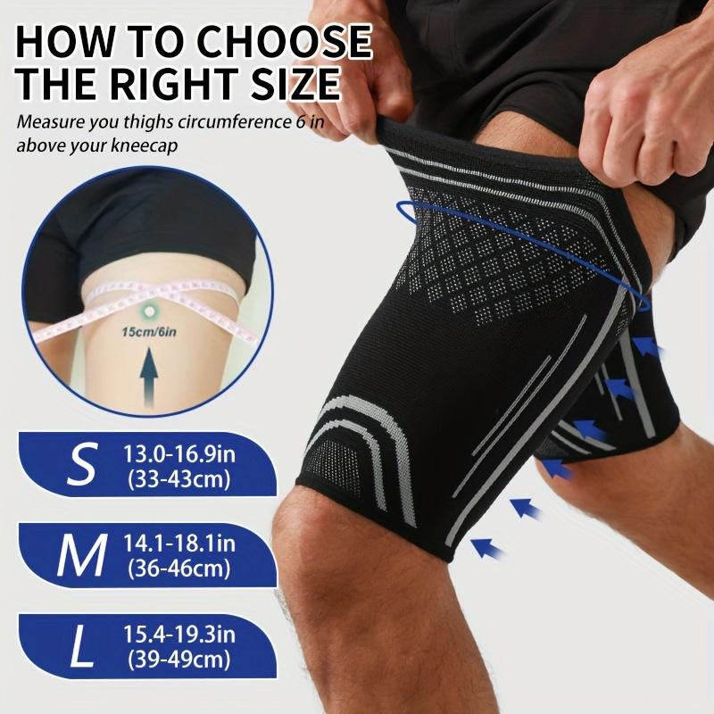 1Pc Elastic Thigh Compression Sleeve,Featuring a Knitted Non-Slip Upper Leg Design,Equipped with Double Silicone Non-Slip Strips