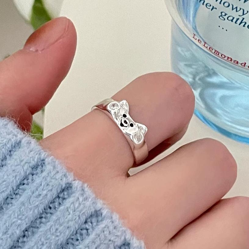 925 Silver Korean Geometric Twist Woven Open Ring Female Fashion Personality Simple Trend Retro Cool Jewelry