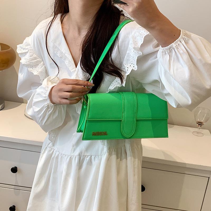 Fashion French Niche Texture Underarm Women's Bag Pure Colour Tote Shoulder Small Square Bag