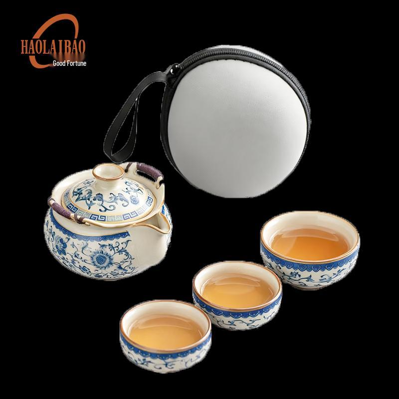 Ru Kiln Ceramic Travel Tea Set
