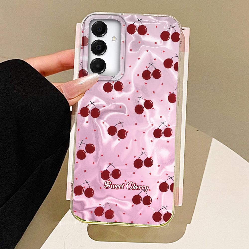 

Летний чехол для телефона с вишней для женщин и девушек для Samsung Galaxy A55 A56 A36 A26 A16 A53 A06 A14 A24 A34 A54 A15 A25 A35 A12 Samsung Galaxy A35 5G белый