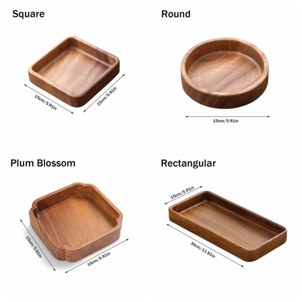 Wooden Snack Tray Japanese Style Fruit Tray Smooth Edge Tea Serving Plate Fruit Serving