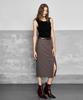 Laneonkyulleoseu Side Slit Pencil Belt Skirt_Brown