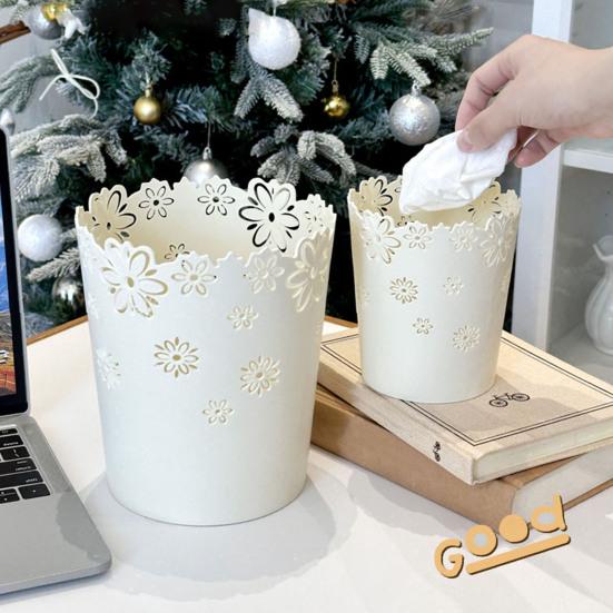 Toaletní stolek Květinový odpadkový koš Duté květinové vzory Odpadkový koš Malý stolní koš do koupelny Kanceláře Ložnice Domácí dekorace