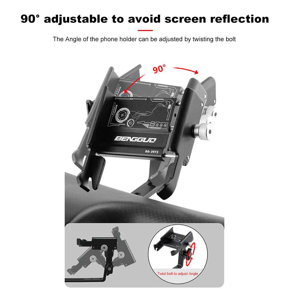 Bicycle Phone Holder Shockproof Bike Phone Support Bracket Aluminum Alloy Bicycle Navigation Phone Bracket for Outdoor Riding
