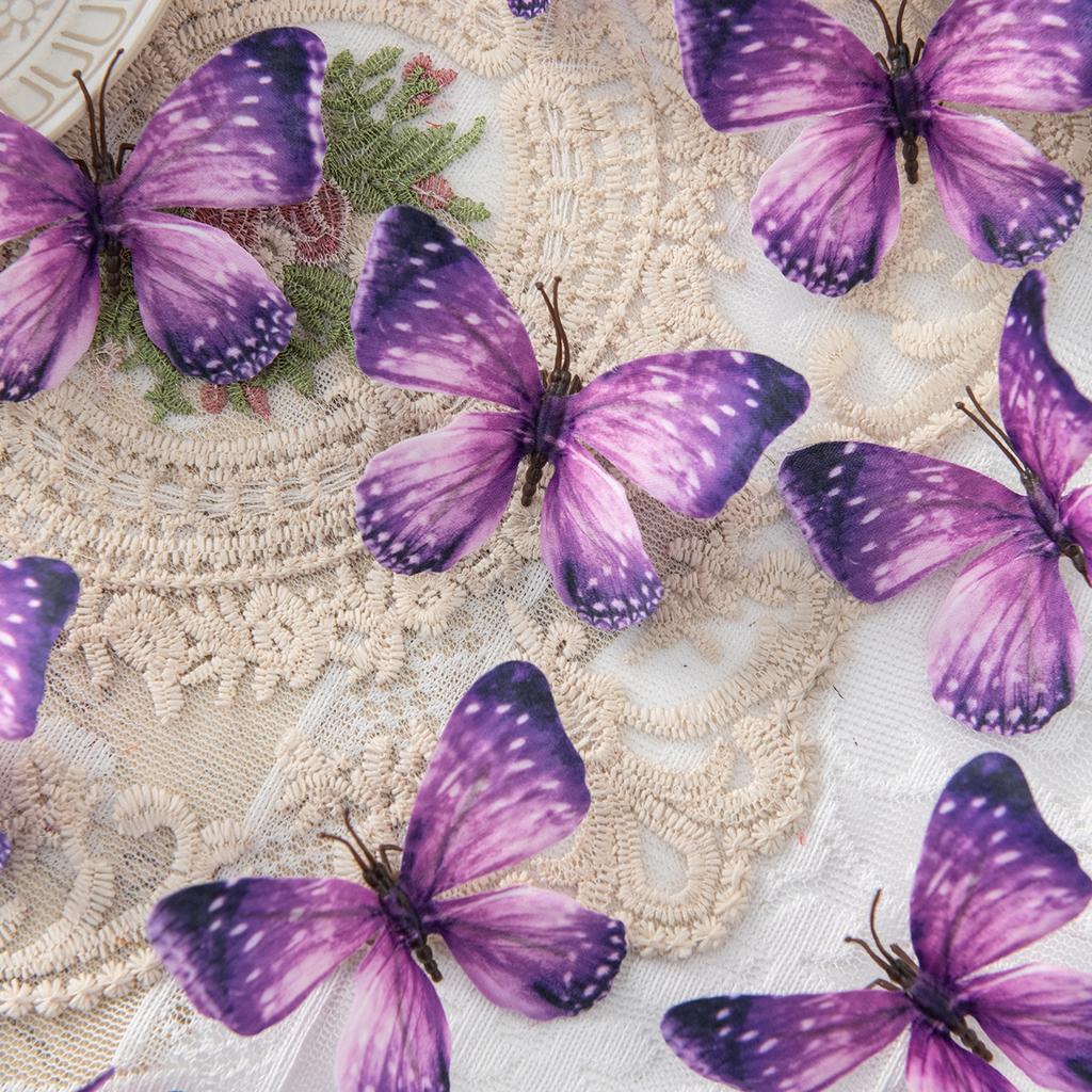 10/20PCS Artificial Fake Fluorescent Butterfly Home Room Decora Festival Wreaths Wedding Bridal Diy Accessories Headwear Brooch