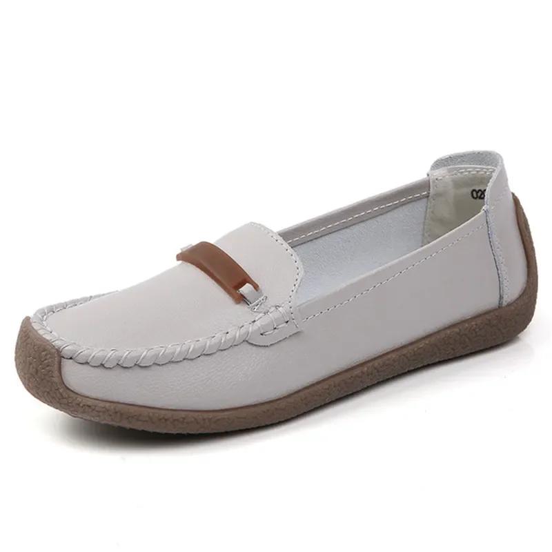 Fashion Women Moccasins Genuine Leather Shoes for Woman Slip On Loaders Ladies Casual Solid Flats Female Leisure Spring Footwear Mujer