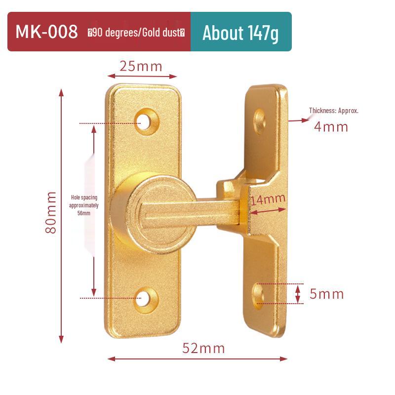 Zăvor luminos pentru ușă de baie, fără găurire
