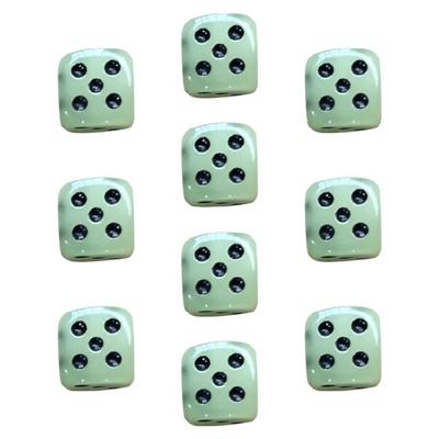 10 Pcs Six Sided Dices Acrylic Dices Board Game Acessories Table Game Dices Glow In Dark Dices for Game