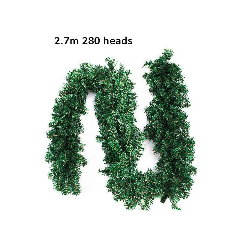 

Сосново-зеленый искусственный еловый рождественский венок-гирлянда для дома, стены, рождественский декор 27 м 2.7m-280Heads