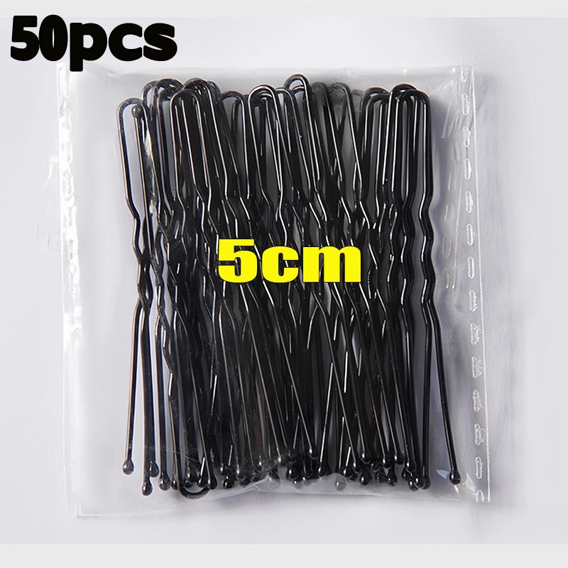 5/6/7cm Black Hair Clips U-Shaped Bobby Pin Invisible Wavy Hairpin Hairstyle Styling Metal Hair Grip Barrette Hair Accessories