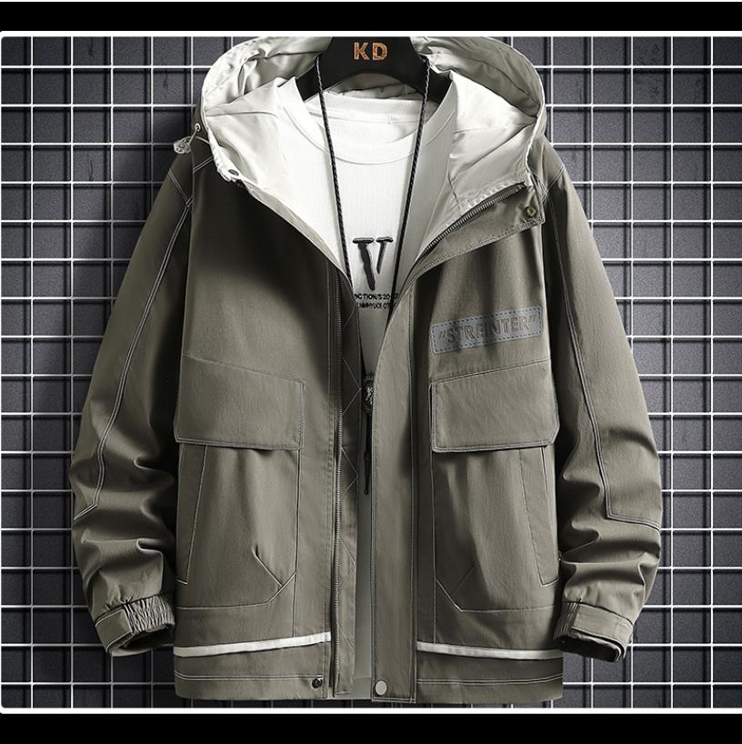 Abrigo de primavera y otoño para hombre Chaqueta con capucha informal de primavera y otoño para hombre