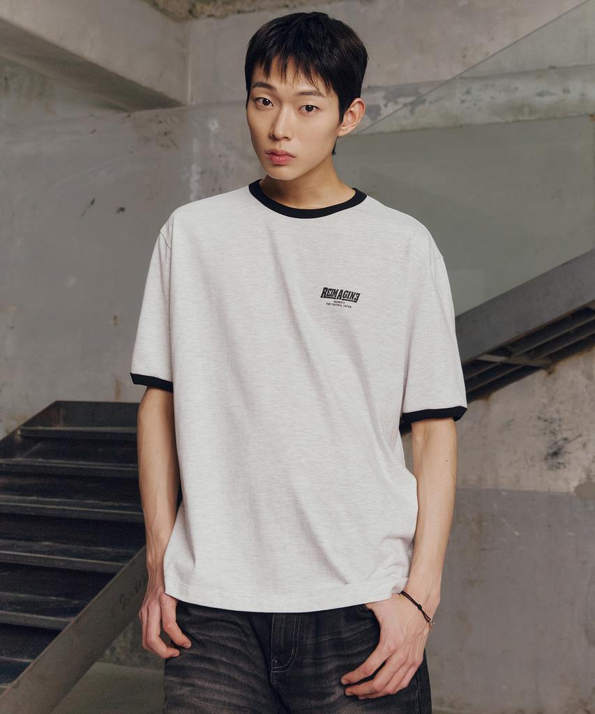 MINDBRIDGE [On] Graphic Oversized Ringer Short Sleeve T-Shirt - 2 Colors