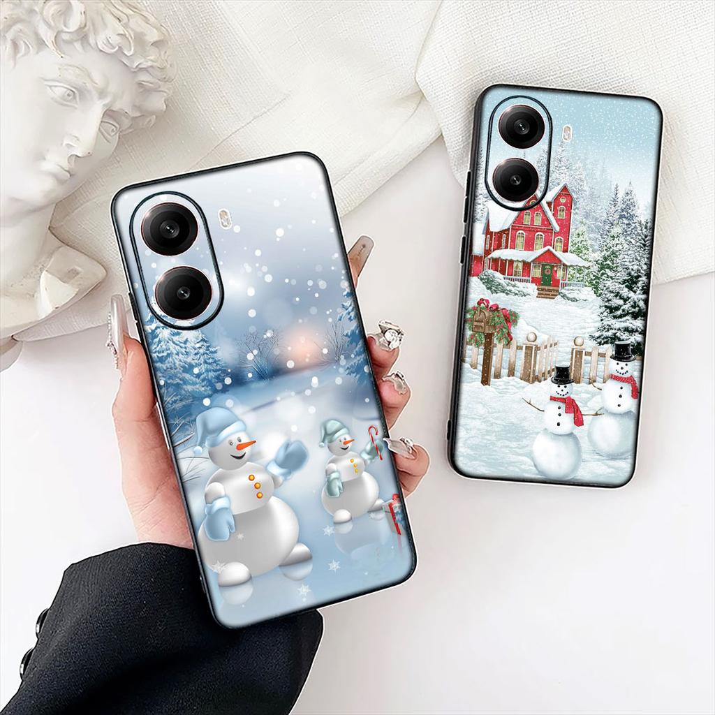 Snowman Merry Christmas Snow Tree Deer Gift Cover for Samsung Galaxy S25 Edge S24 S23 FE Plus Ultra A16 A15 A55 A57 5G Case