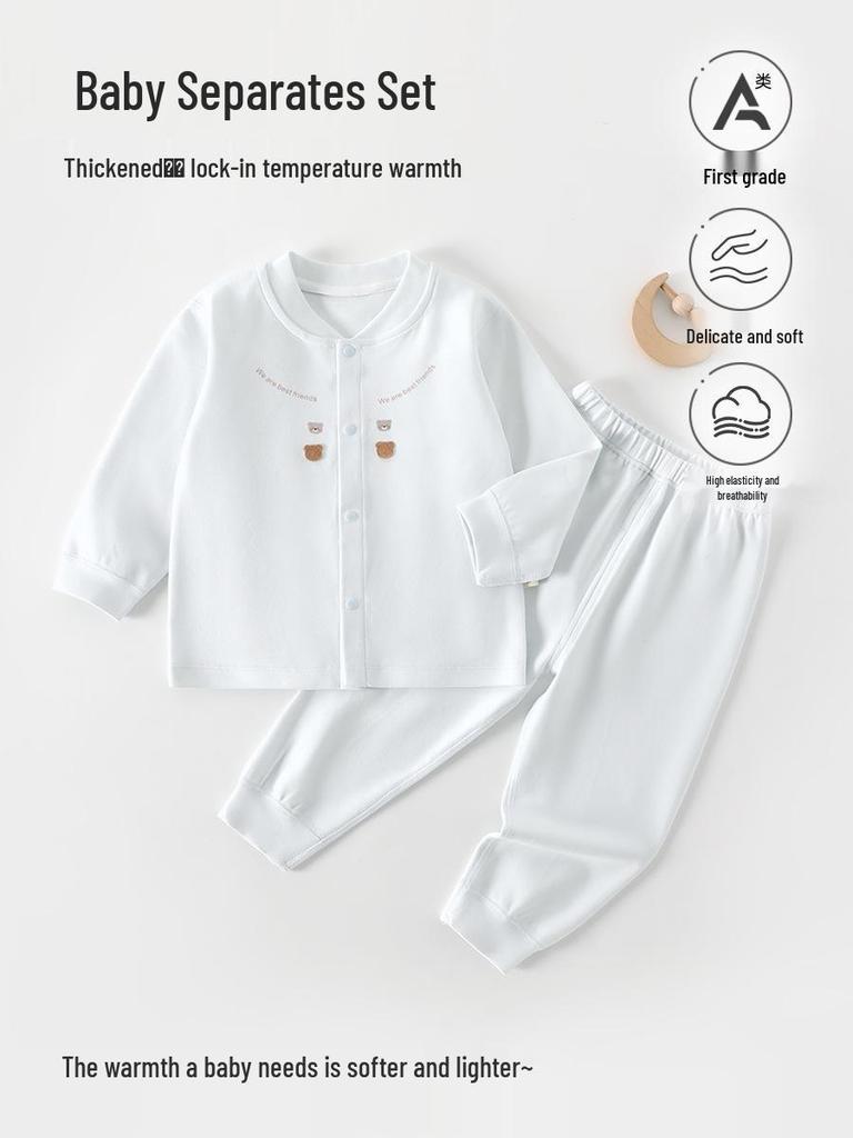 Newborn Soft Velvet Two-Piece Baby Set: Spring/Autumn Homewear Pants Outfit