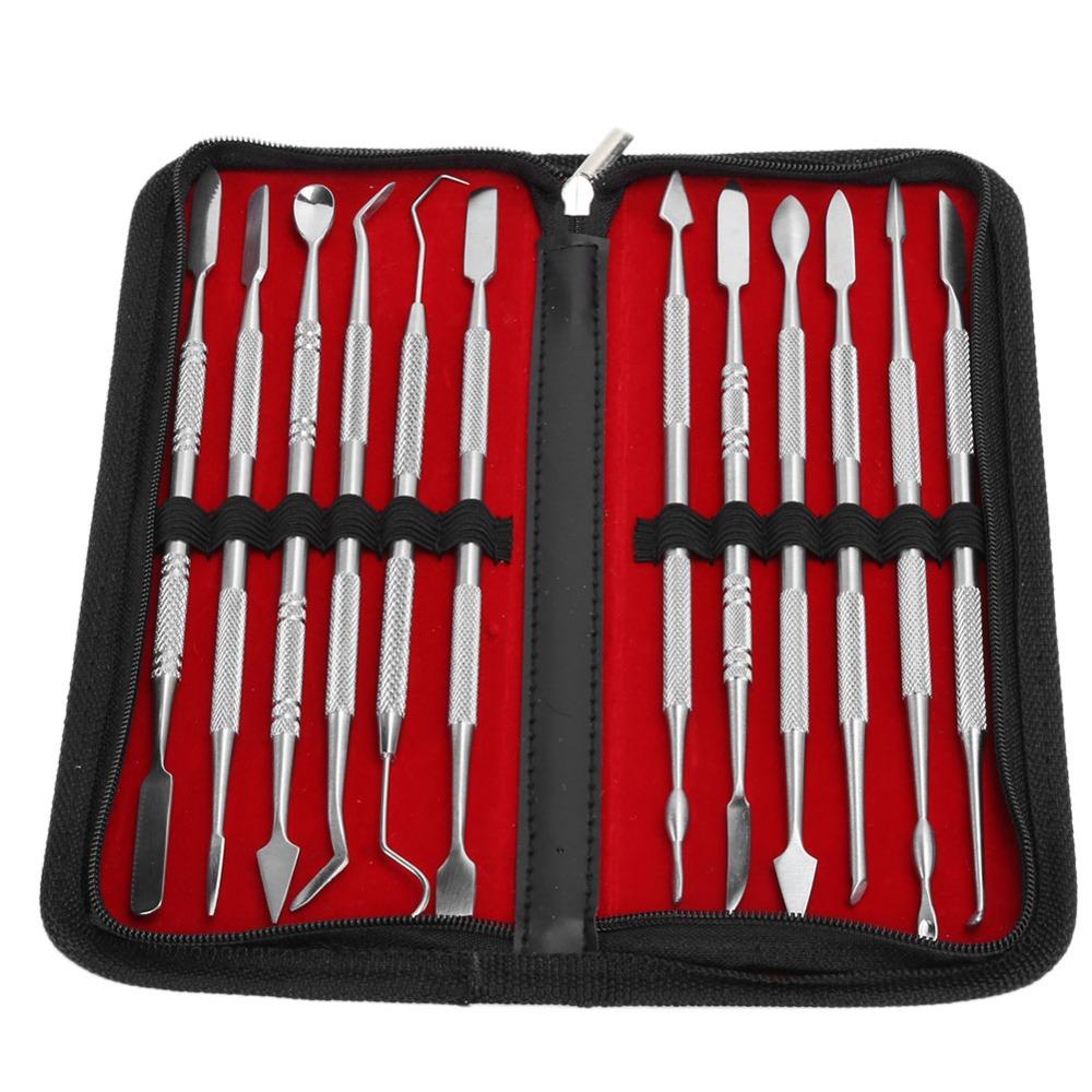 12 Pcs Professional Stainless Steel Wax Carvers Set 12 Pieces Polymer Clay Tool Clay Carving Tool Pottery Sculpting