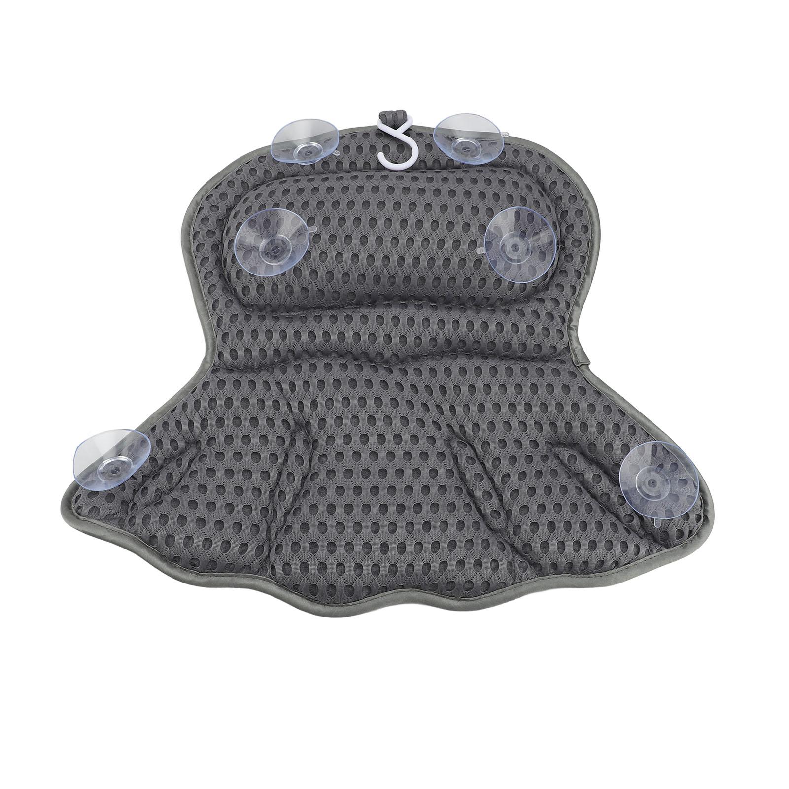 

4D Подушка для ванны Машинная стирка Подголовник для ванны Подушка для ванны с 6 присосками и крючком для ванны Dark Gray