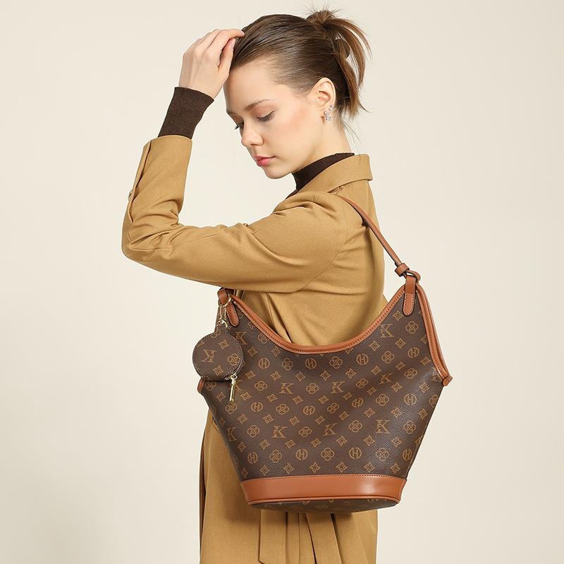 Light luxury premium retro presbyopia bag women's commuter large-capacity tote bag single shoulder underarm mother bag portable bucket bag