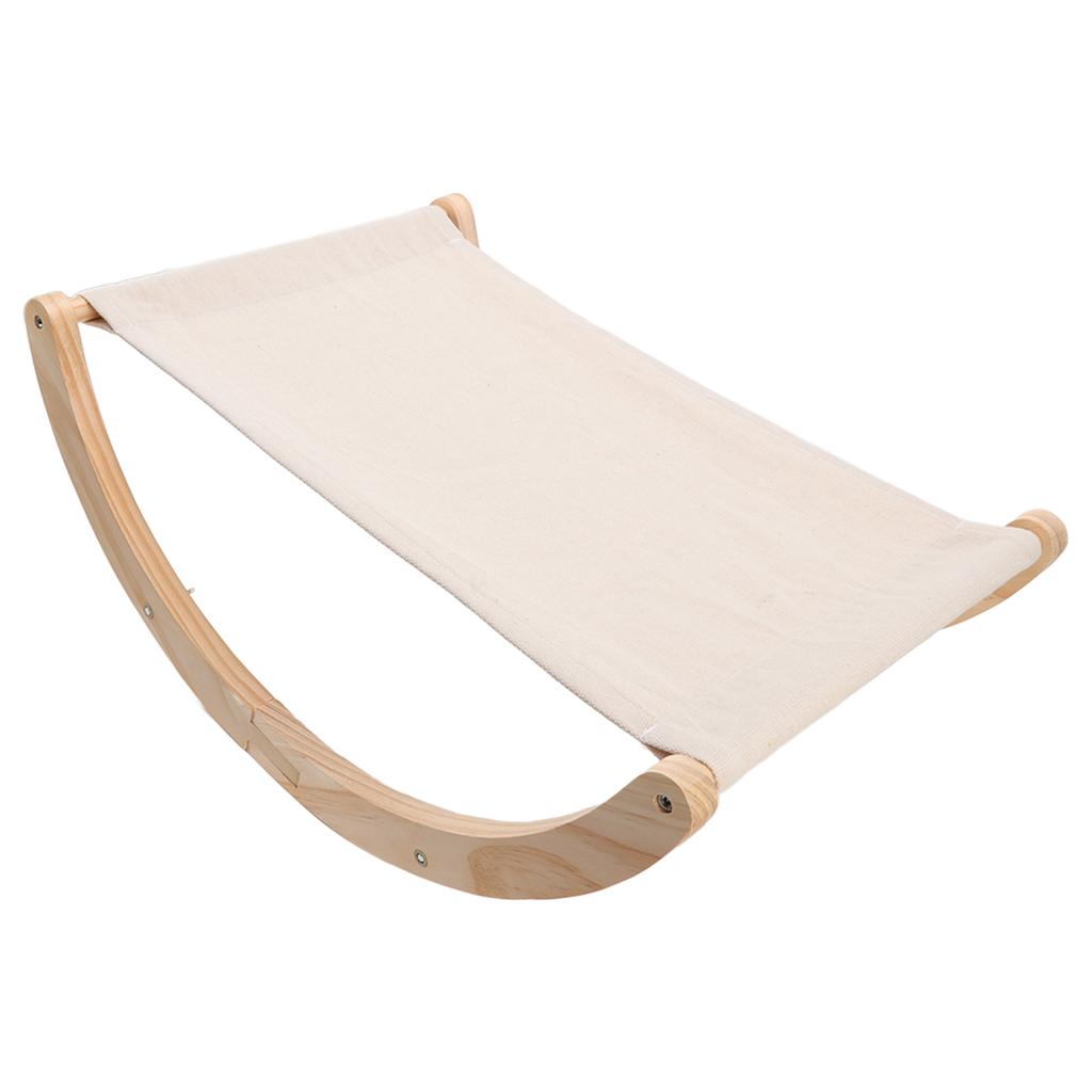 Cat Hammock Prevent Slip Breathable Wooden Frame Comfortable Cat Swing Chair Bed for All Seasons