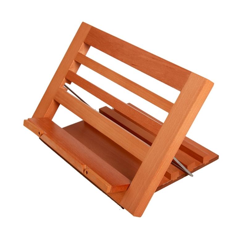 

Space Saving Foldable Wooden Reading Stand with Page Clip Angles Adjustable Textbook Stand for Music Scores Cookbook 1