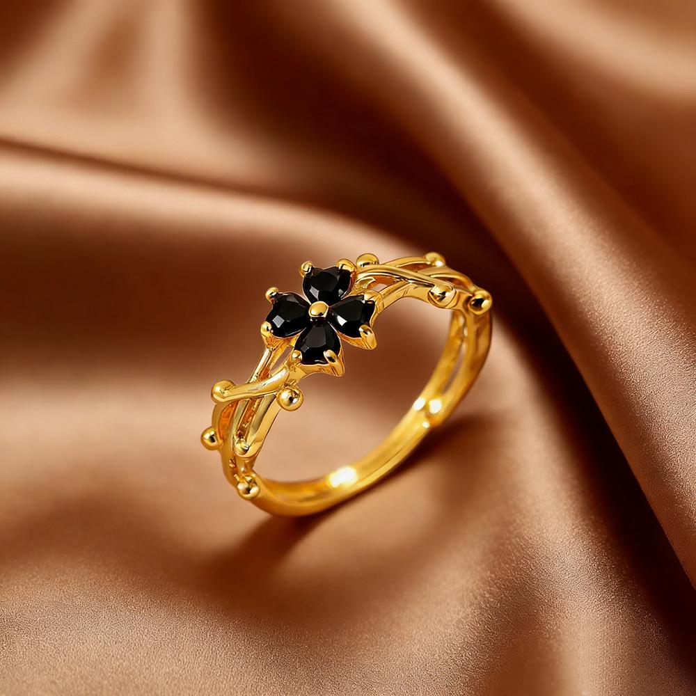 Micro-Inlaid Zircon Fashion Open Ring - Adjustable Luxury Index Finger Jewelry for Women
