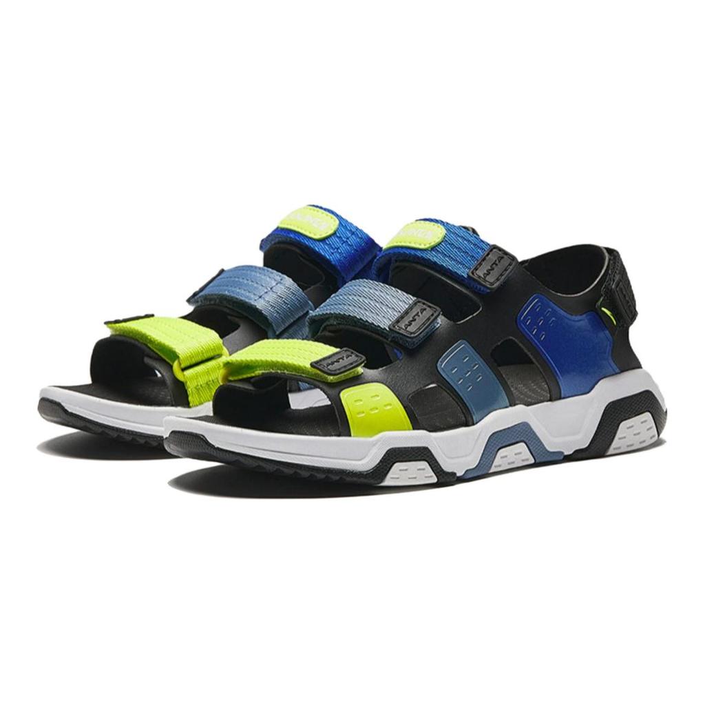 Anta Kids Casual Versatile Durable Breathable Sandals Kids Sandals Black Green Blue 312436914-1