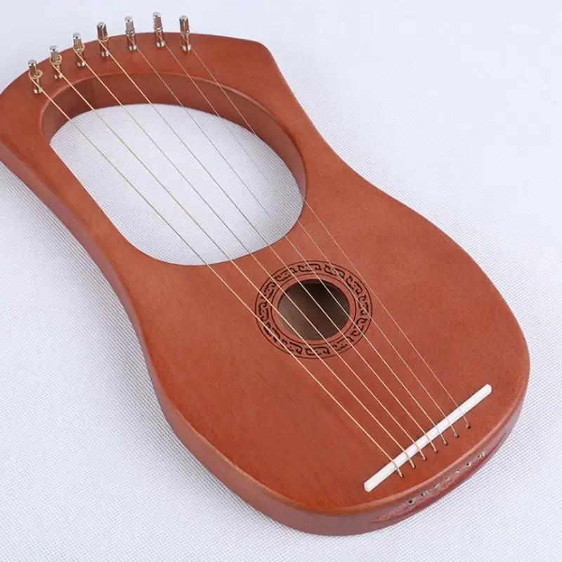 7-струнная арфа, струнный инструмент в древнем стиле, H-образная, из красного дерева, лира, деревянный струнный инструмент, подарок для детей, с хорошим тембром
