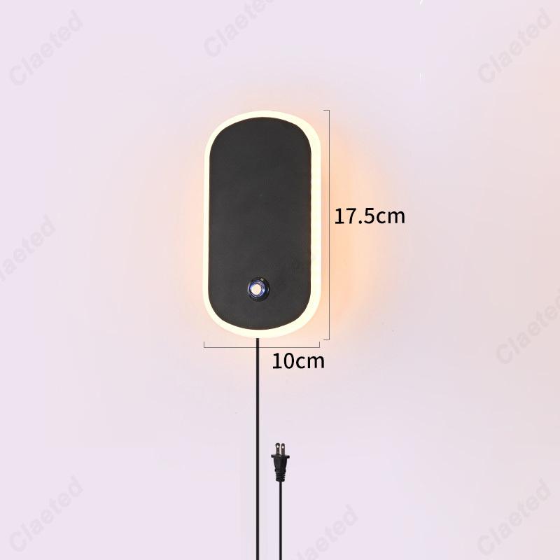 Simple LED Touch Dimming US Plug Wall Light USB Charging Port Bedroom Bedside Lamp Living Room Corridor Decorative Wall Light