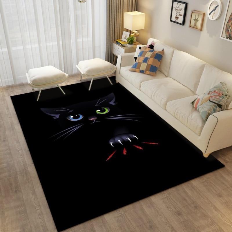 Cartoon Cute Cat Animals Carpets Rug for Living Room Bedroom Children's Room Decorative Floor Mat Kithen Bath Non-slip Area Rug