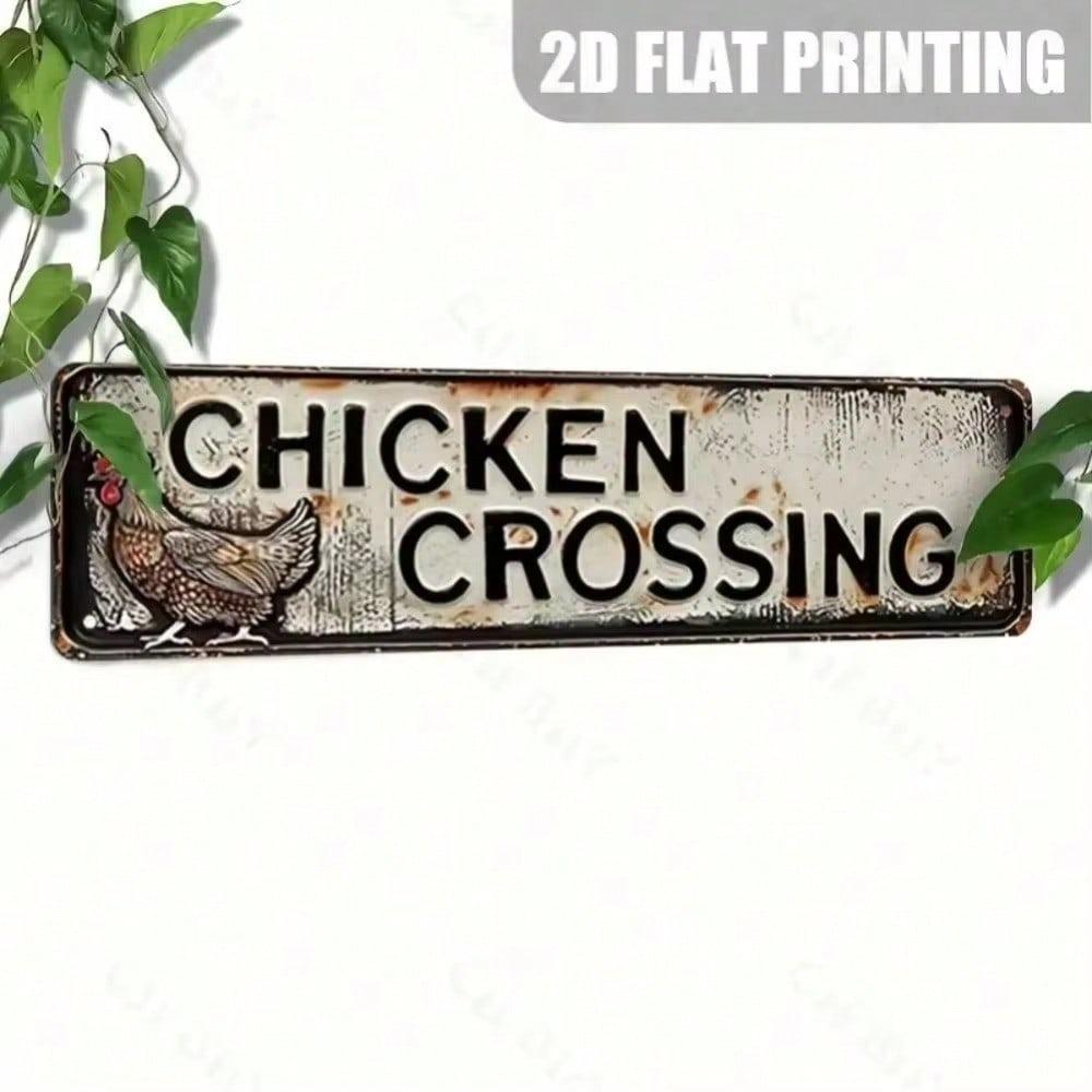Retro Vintage Chicken Metal Wall Sign Weatherproof Farmhouse Kitchen Decor Pre Drilled Indoor Outdoor