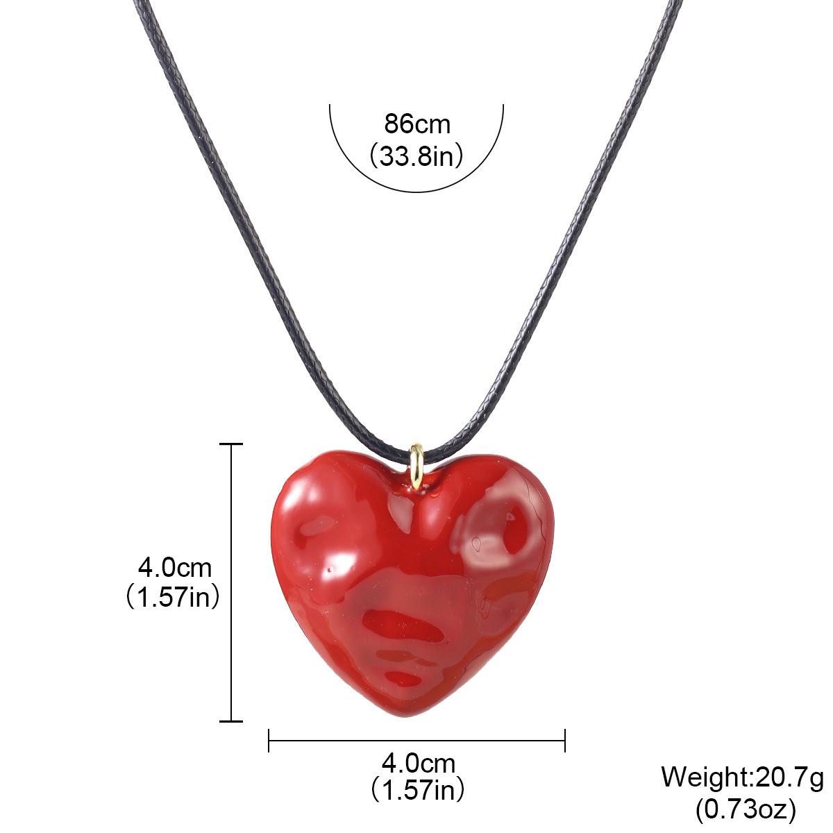 

Европейский и американский стиль простой красный чокер-цепочка на шею с сердцем осенне-зимний кожаный шнурок-ошейник Французский сладкий и прохладный набор ожерелий с сердцем